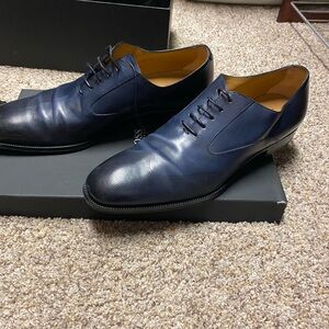 Hugo Boss Navy Blue Leather Shoes